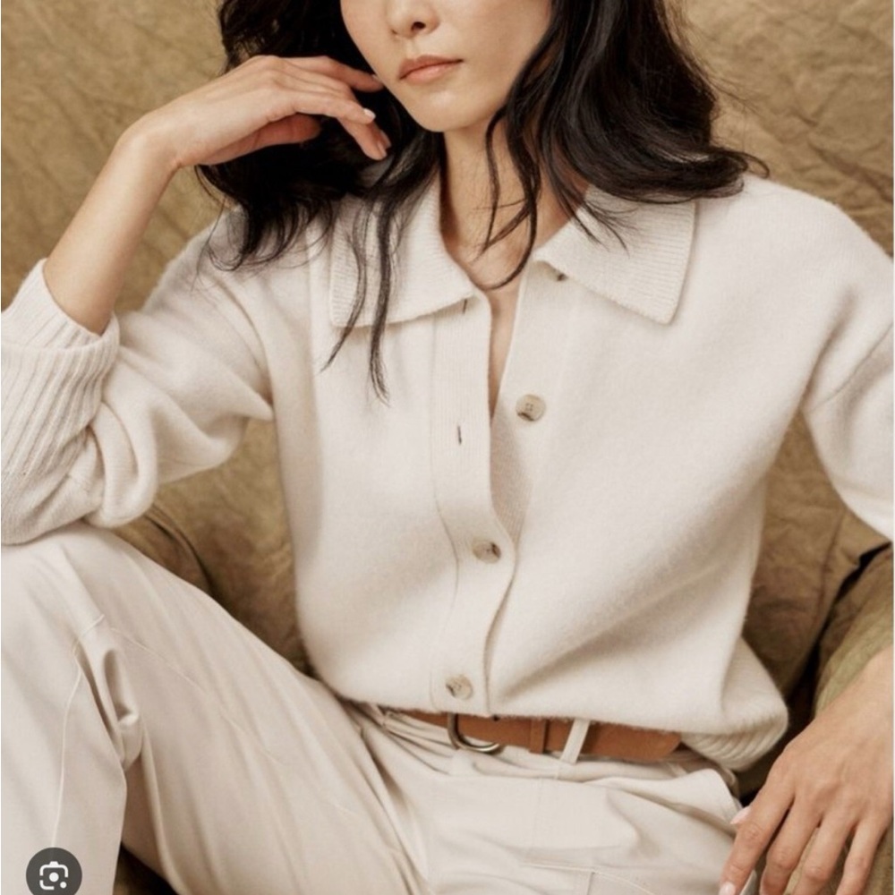Banana Republic ASTRID BOILED CASHMERE POLO CARDIGAN